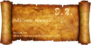 Dénes Nanett névjegykártya